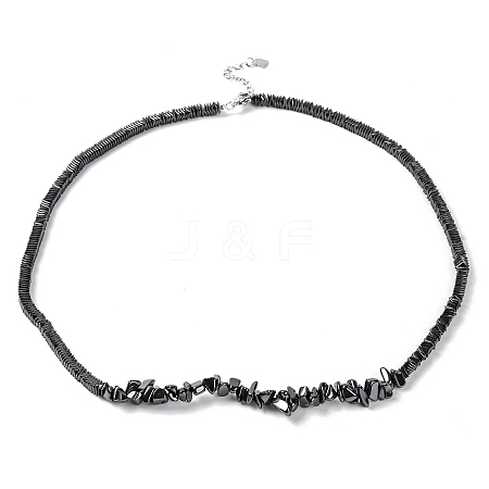 Chip Synthetic Non-magnetic Hematite Beaded Necklaces NJEW-Q341-02-1