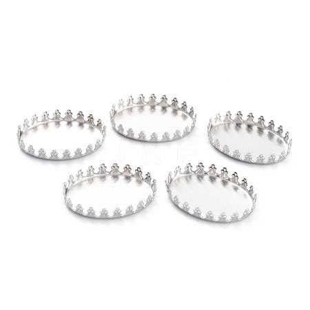 Non-Tarnish 304 Stainless Steel Cabochon Settings STAS-Y001-07B-P-1