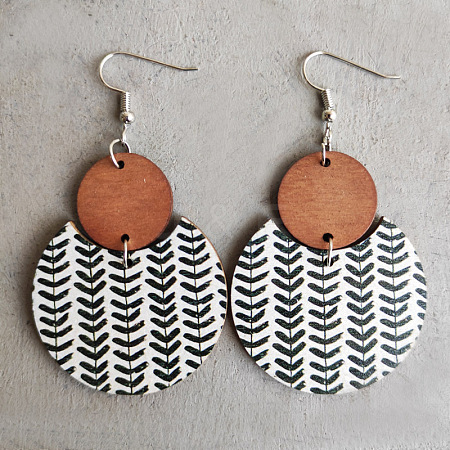 Bohemian Style Wood Dangle Earrings WGF04EC-03-1