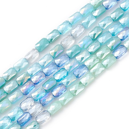 Gradient Color Electroplate Glass Bead Strands GLAA-E042-01A-1