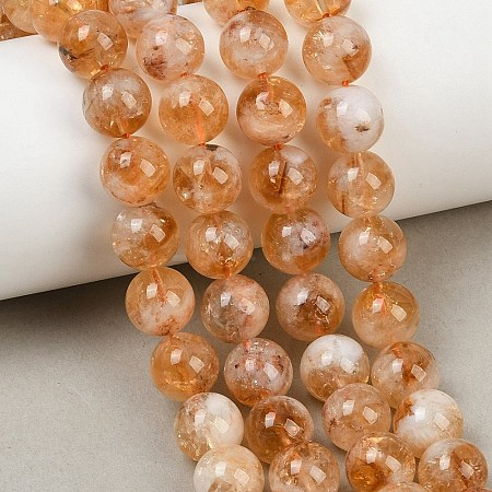 Heated Natural Citrine Beads Strands G-L657-B01-10mm-1
