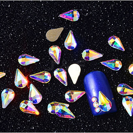 Glass Rhinestone Flat Back Cabochons MRMJ-T009-037-21-1