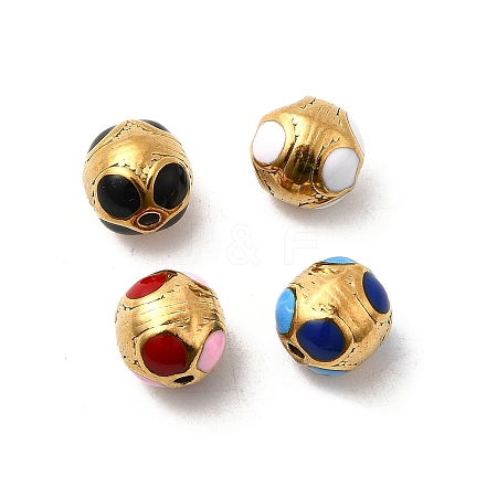 304 Stainless Steel Enamel Beads STAS-B097-05G-1