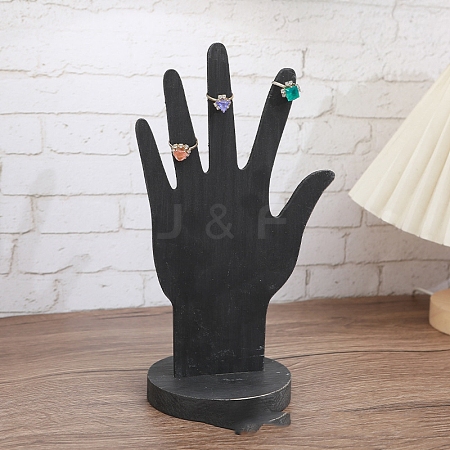 Hand Shaped Wood Rings Display Stands PW-WGF488E-02-1