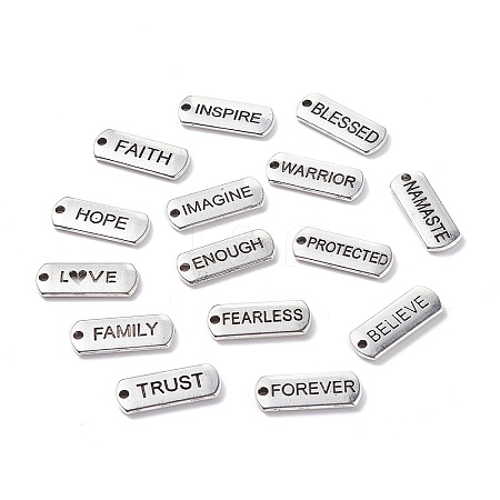 (Defective Closeout Sale: Blister) Tibetan Style Alloy Inspirational Message Pendants TIBEP-XCP0001-02A-1