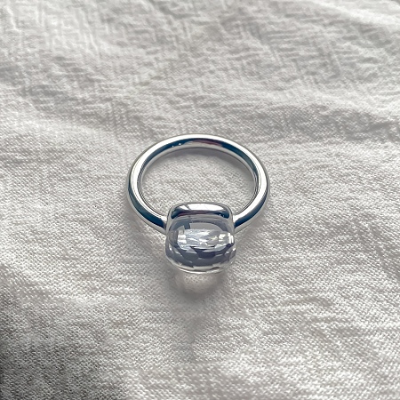 Square 304 Stainless Steel with Glass Finger Rings FS-WG8AAFA-15-1
