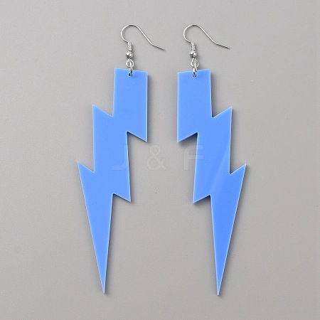 Acrylic Lightning Dangle Earrings EJEW-WH0047-24E-1