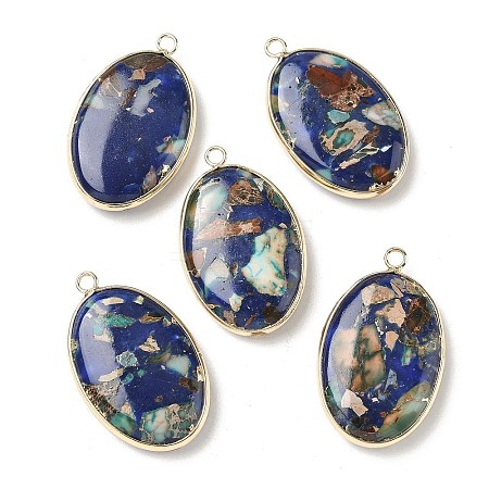 Dyed Synthetic Imperial Jasper Pendants G-D337-03F-G-1