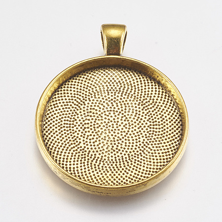 Alloy Pendant Cabochon Settings X-PALLOY-A13349-AG-NR-1