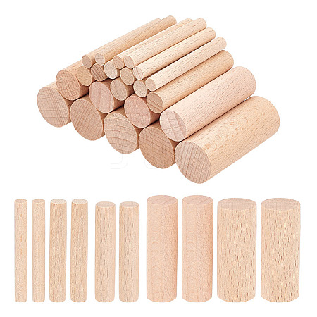  50Pcs 5 Style Solid Beech Wood Craft Sticks WOOD-NB0002-68A-1