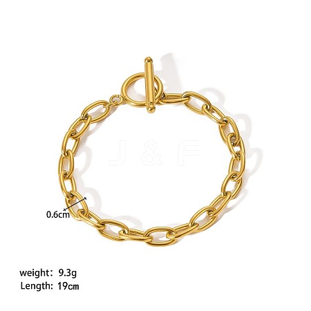 Simple Stainless Steel Cable Chains Bracelets for Summer Beach PM6439-8-1