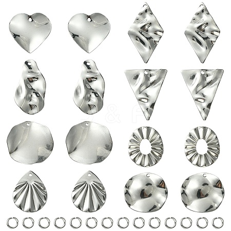 16Pcs 8 Style 201 Stainless Steel Pendants DIY-FS0005-37P-1