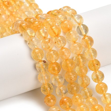 Natural Citrine Beads Strands G-F820-K04-8mm-1