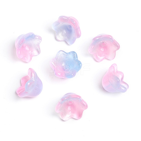 Two Tone Handmade Lampwork Bead Caps LS-HUDU-PW0001-115D-1