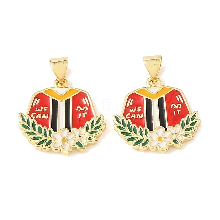 Graduation Season Brass Enamel Pendants KK-CBAF2EC-03G-B01-1