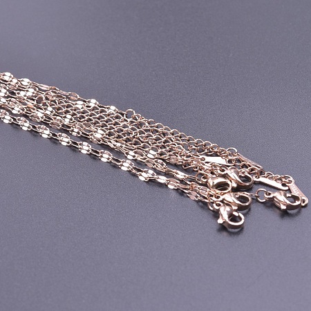 Ion Plating(IP) Unisex 304 Stainless Steel Dapped Chains Necklaces TH9045-3-1