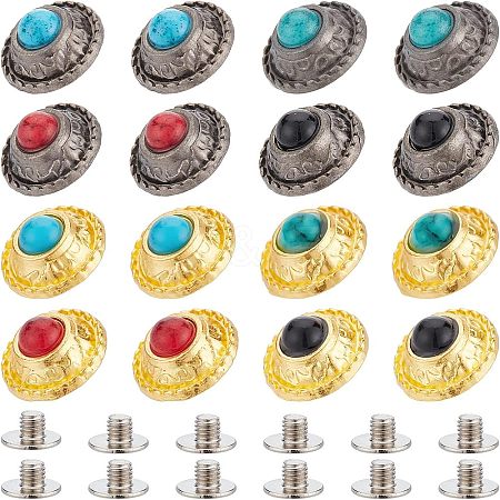  32 Sets 8 Colors Alloy Buttons DIY-NB0007-45B-1