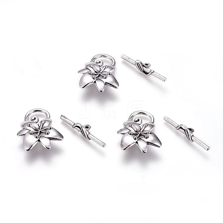 Tibetan Style Alloy Toggle Clasps PALLOY-F230-02AS-1