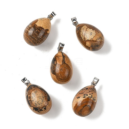 Natural Picture Jasper Pendants GG-K002-08A-04-1