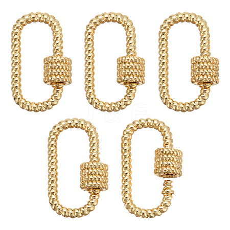 5Pcs Brass Screw Carabiner Lock Charms KK-NB0003-53-1