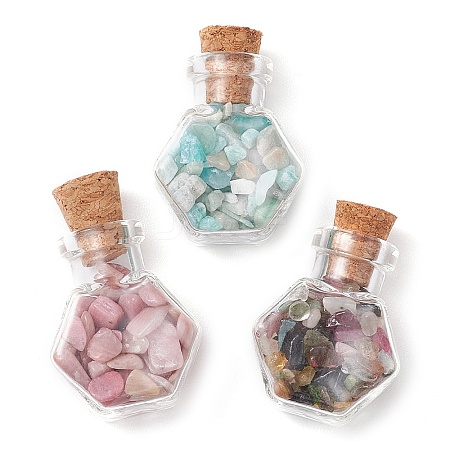 3Pcs Glass Wishing Bottle Decorations PALLOY-JF03097-1