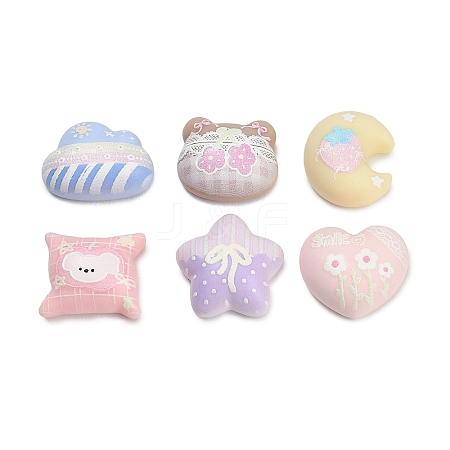 Opaque Resin Cushion Cabochons RESI-C074-02-1