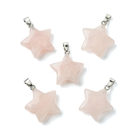 Natural Rose Quartz Pendants GG-K002-10T-1