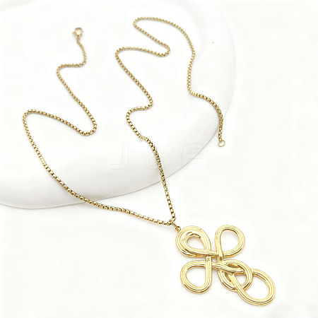 304 Stainless Steel Pendant Box Chain Necklaces for Women WGC10C0-03-1