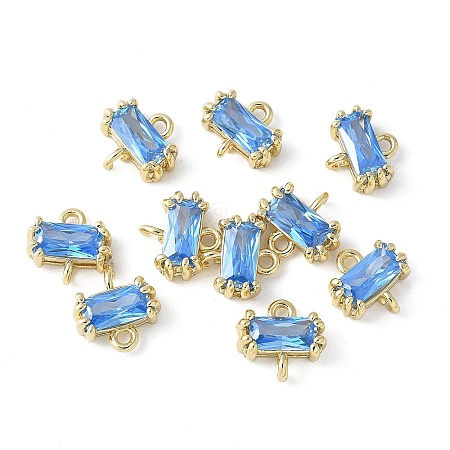 Brass Pave Cubic Zirconia Connector Charms KK-F892-53G-03-1