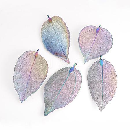 Electroplated Natural Leaf Big Pendants IFIN-Q119-02L-1