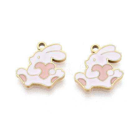 304 Stainless Steel Enamel Pendants STAS-T074-07G-1