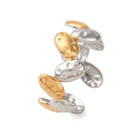 304 Stainless Steel Double Color Cuff Rings RJEW-S635-01GP-T-1