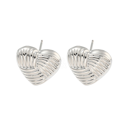 Rack Plating Brass Stud Earrings EJEW-C102-14P-1