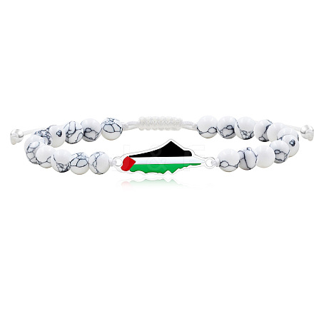 Palestine Map 304 Stainless Steel Enamel Link Bracelets FS-WGEA228-13-1