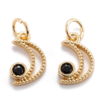 Real 18K Gold Plated Brass Micro Pave Cubic Zirconia Charms X-ZIRC-M114-52G-01-1
