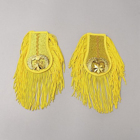 Handmade Plastic with Polyester Tassel Epaulettes FIND-WH0126-529-1