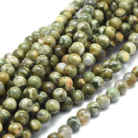 Natural Rhyolite Jasper Beads Strands G-F674-03A-6mm-1