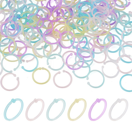 150Pcs 6 Colors Plastic Loose Leaf Book Binder Hinged Rings FIND-TA0010-54A-1