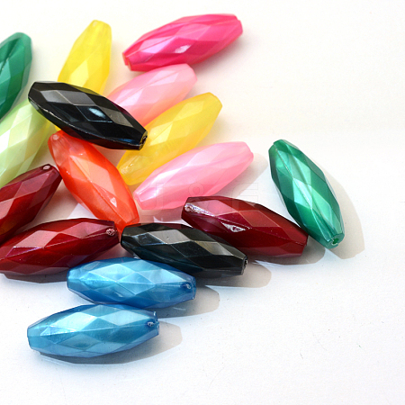 Pearlized Acrylic Spaghetti Beads MACR-S794-M-1