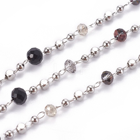 Handmade Glass Beaded Chains CHC-K007-G04-P-1