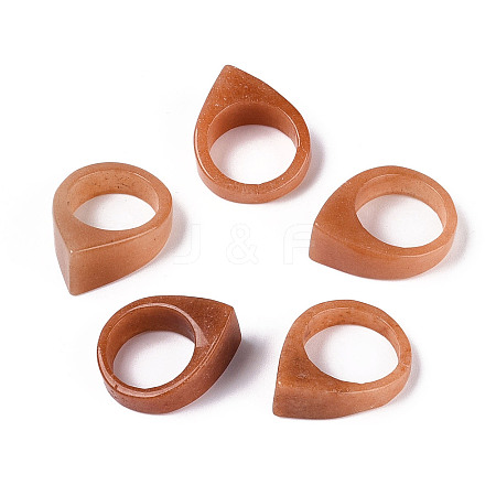 Natural Red Aventurine Finger Rings G-T143-27-1