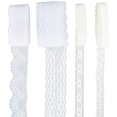 4 Styles Polyester Lace Trim OCOR-GF0005-25D-1