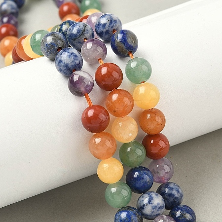 Chakra Natural Mixed Gemstone Beads Strands G-P574-A03-8mm-1