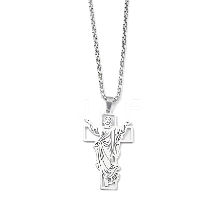 201 Stainless Steel Pendant Necklaces for Man NJEW-Q336-03D-P-1