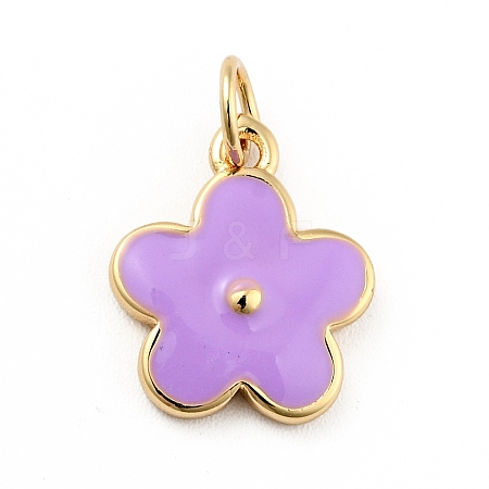 Rack Plating Brass Enamel Charms KK-G387-09G-04-1
