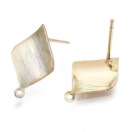 Brass Stud Earring Findings X-KK-T056-28G-NF-1