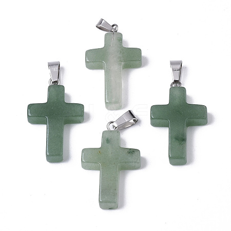 Natural Green Aventurine Pendants G-J354-08A-1