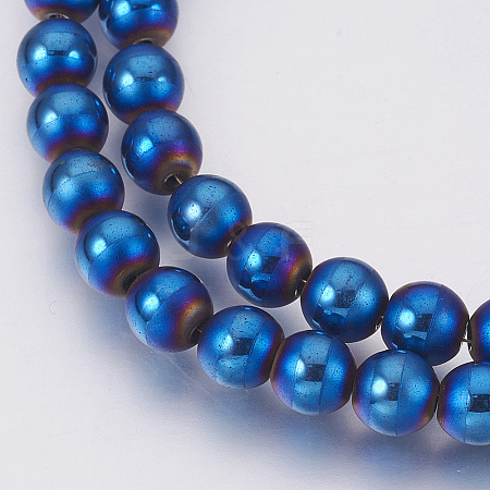 Electroplate Non-Magnetic Synthetic Hematite Beads Strands G-F585-C07-6mm-1