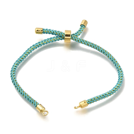 Braided Cotton Cord Slider Bracelet Making MAK-R001-01G-27-1