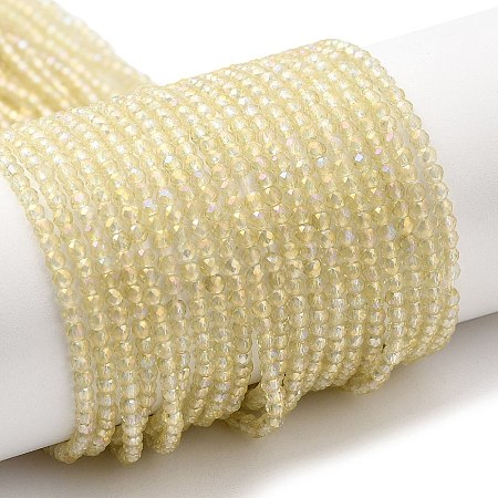 Electroplate Transparent Glass Beads Strands GLAA-H021-01A-FR04-1